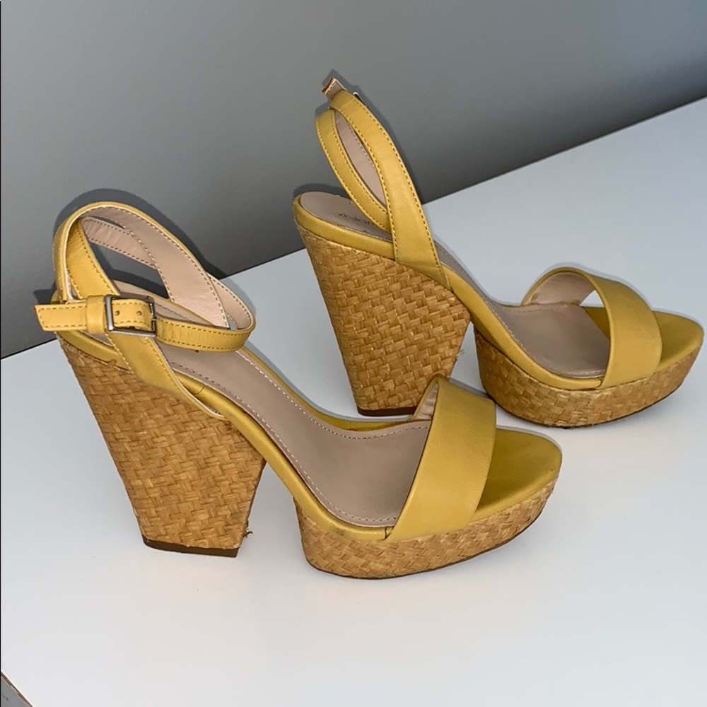 Yellow Open Toe Wedge